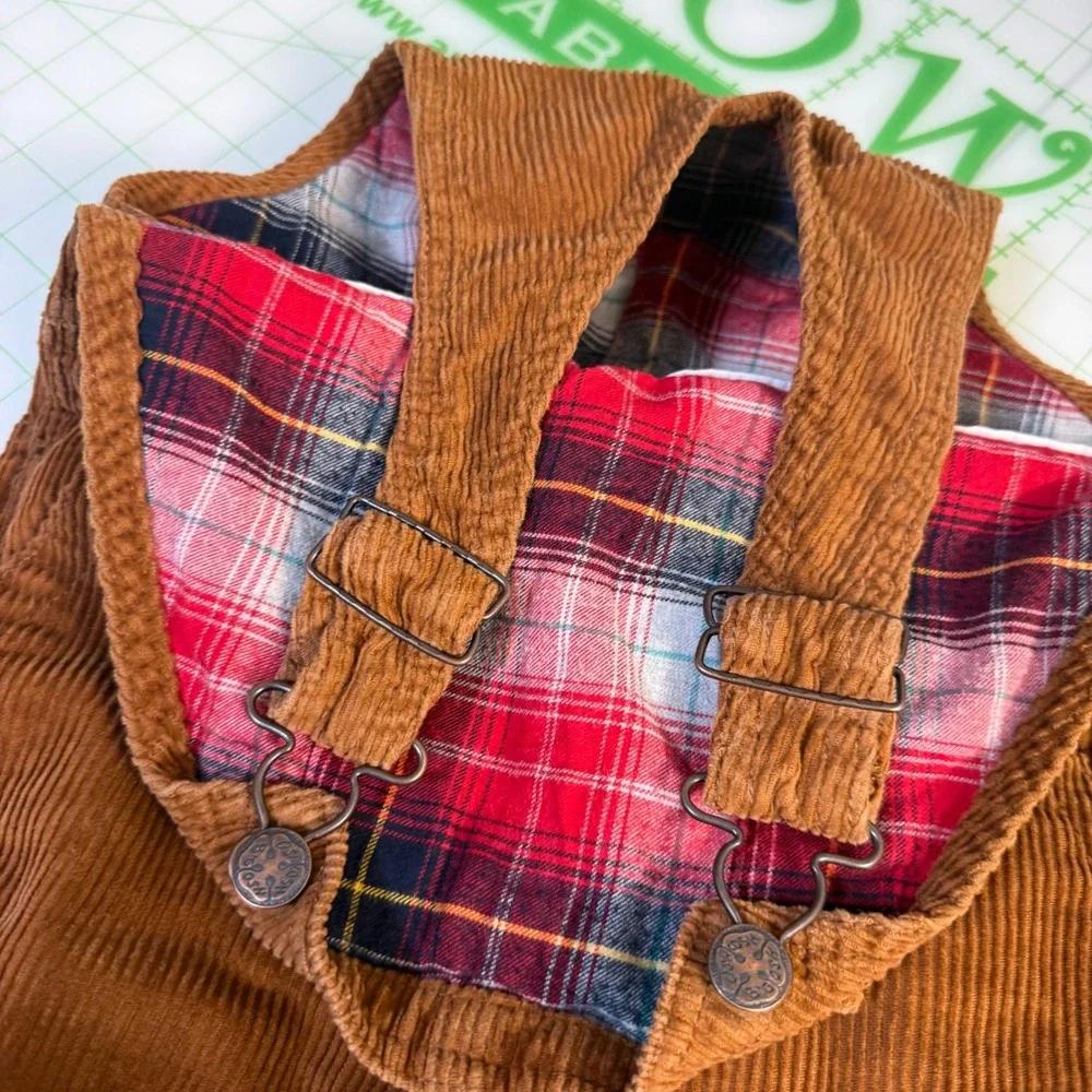 Oshkosh Bgosh Brown Corduroy Vestback Overalls bibs 5T boy girl warm cotton